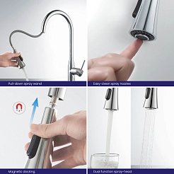 Timo Смеситель для кухни Saona 2336/00FL с выдвижной лейкой – фотография-8